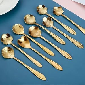 A beautiful set of golden spoon